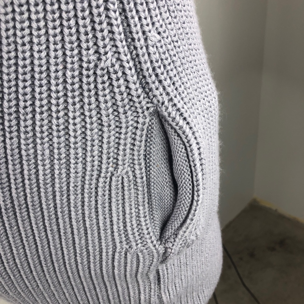 NWOT HAODUOYI grey/blue textured knit dress  M - Picture 8 of 9